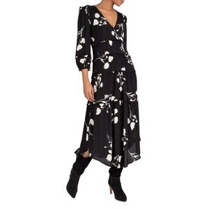 Ba&sh Lady Dress Maxi Black White Floral Small